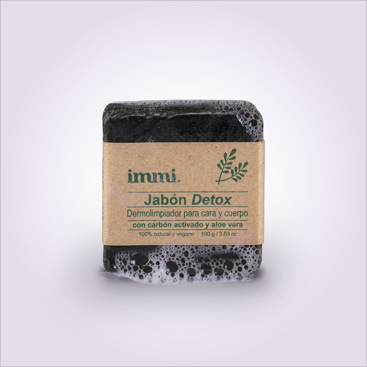 Immi Detox Soap 3.53 oz  activated charcoal face and body